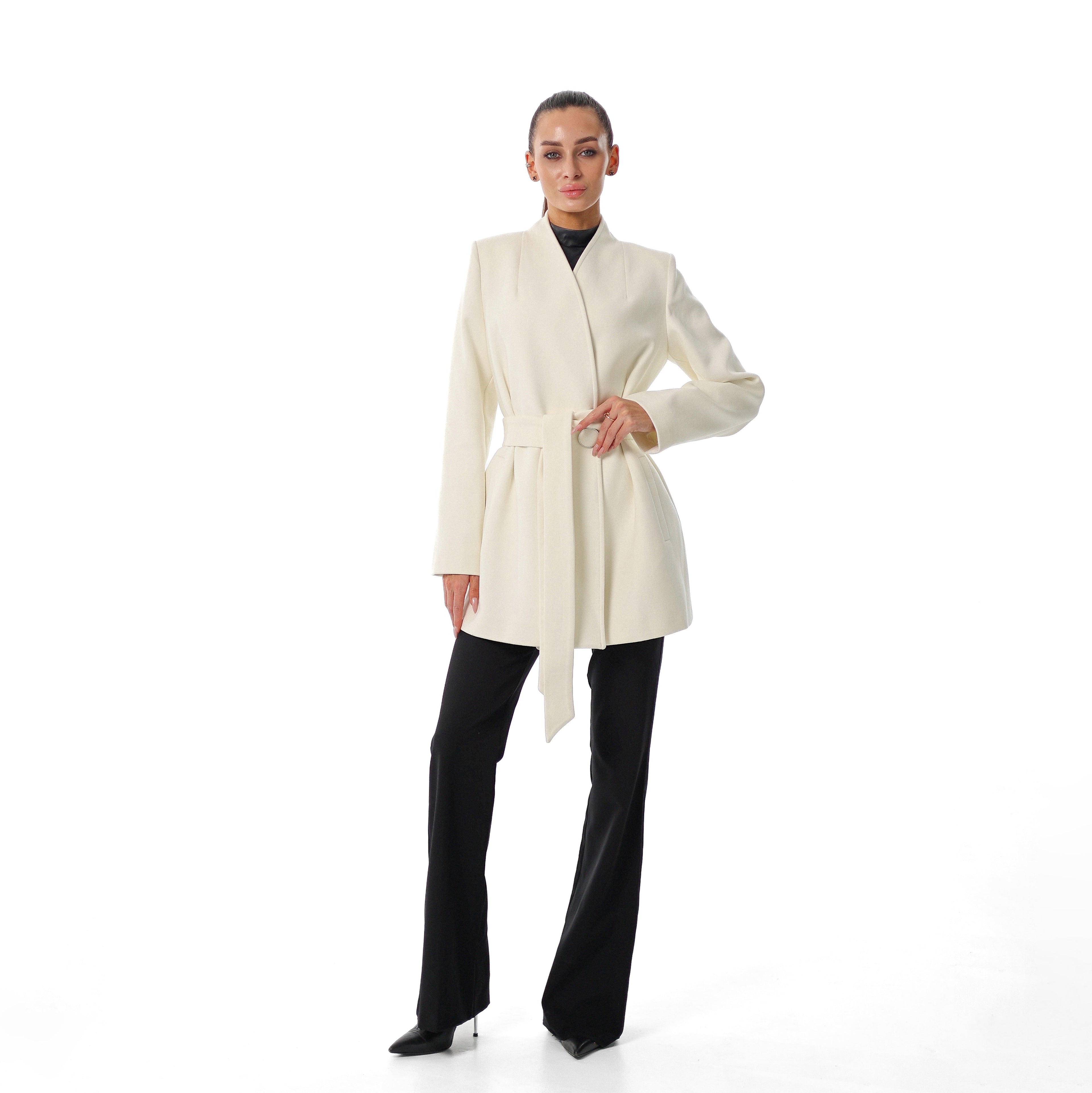 Opéra Cashmere Blend Overcoat in White