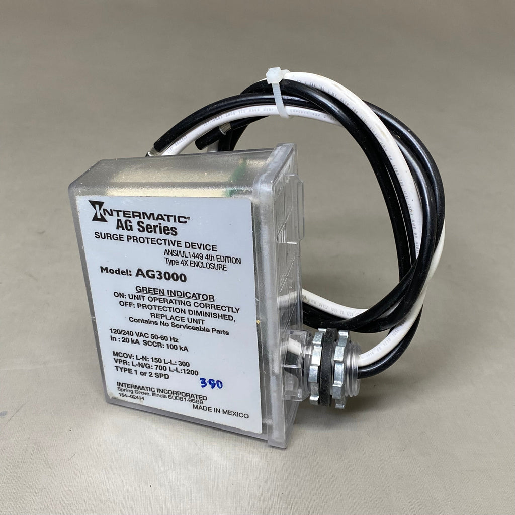 INTERMATIC 1 Phase Types 1 &2 SPD AG Series AC Surge Protector White 415-48999-05