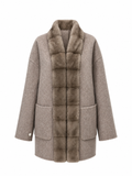 ⇆ Reversible Genuine Mink Fur Virgin Wool Coat
