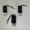 LEVITON (3 PACK) Duplex Receptacle/Outlet Industrial Grade Black 5362-LE