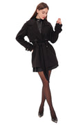Karina Midi Cashmere Wool Blend Coat In Black