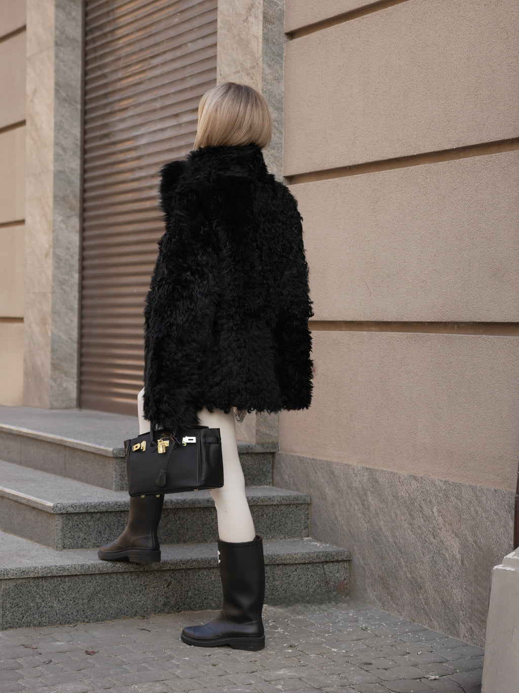 Genuine Tigrado Curly Shearling Coat