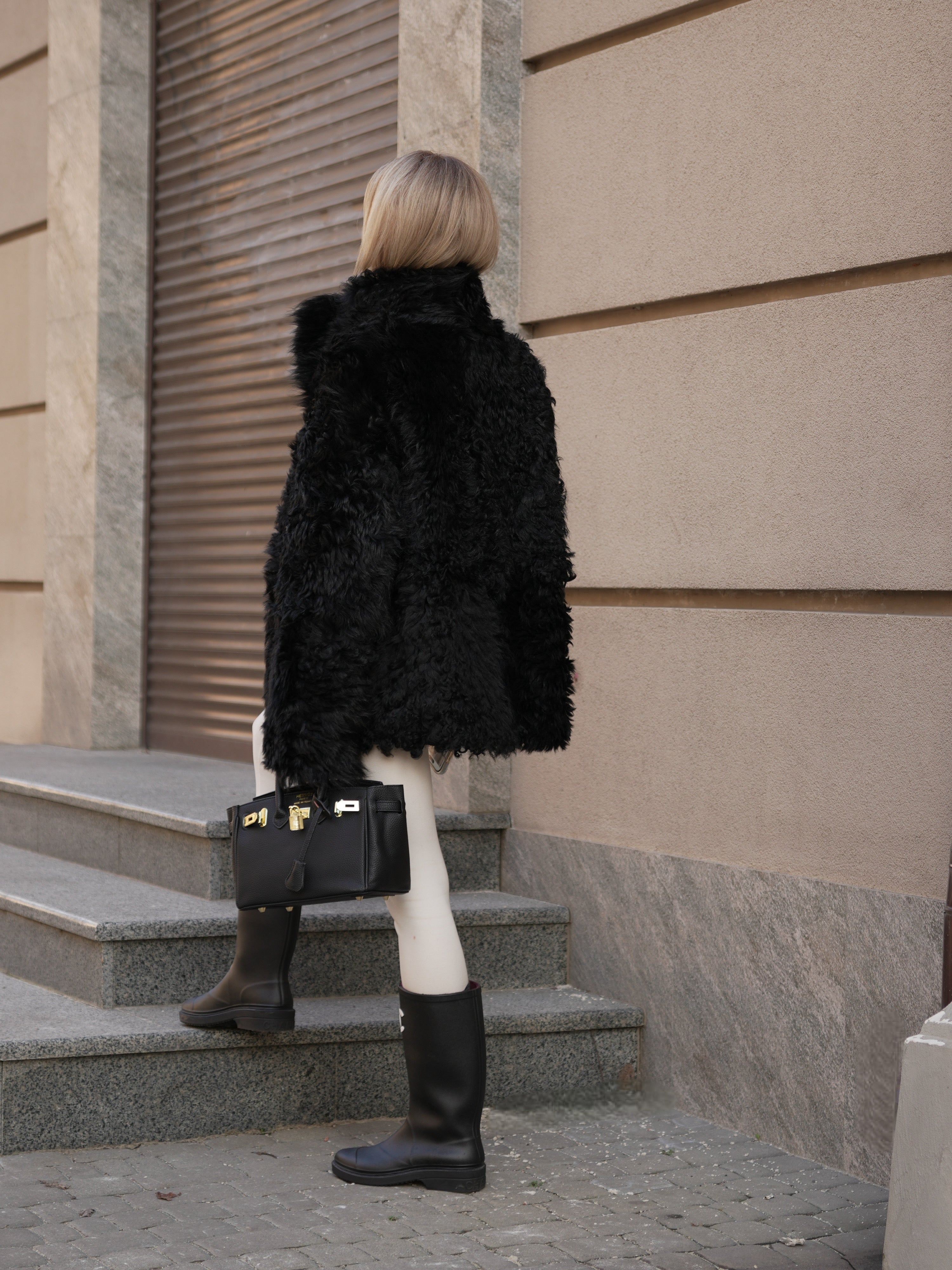 Genuine Tigrado Curly Shearling Coat