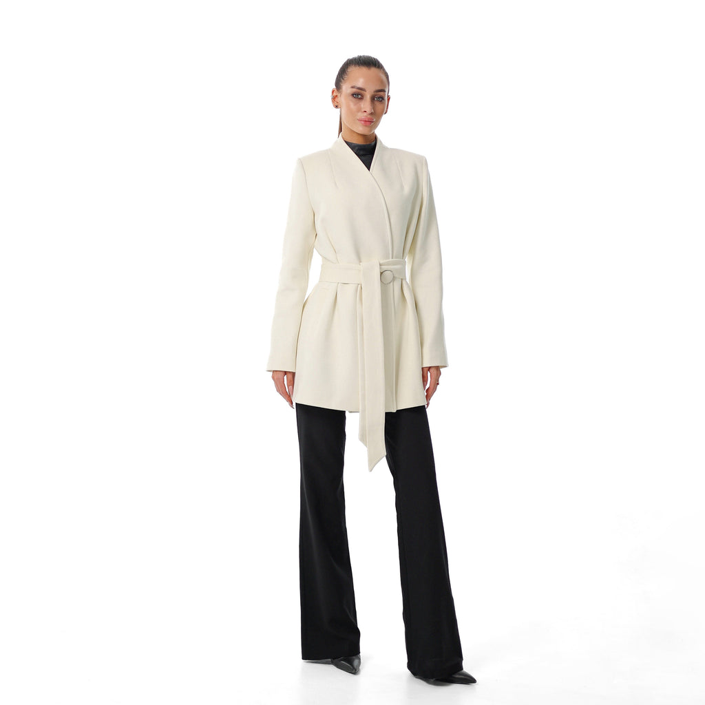 Opéra Cashmere Blend Overcoat in White