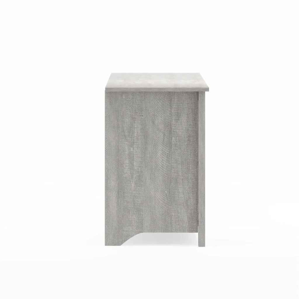 Farmhouse Style TV Stand in Light Grey Oak Wood Finish - for TVs up to 70-inch