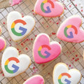 2.5"Printed Iced Sugar Heart Cookie Heart -  Single