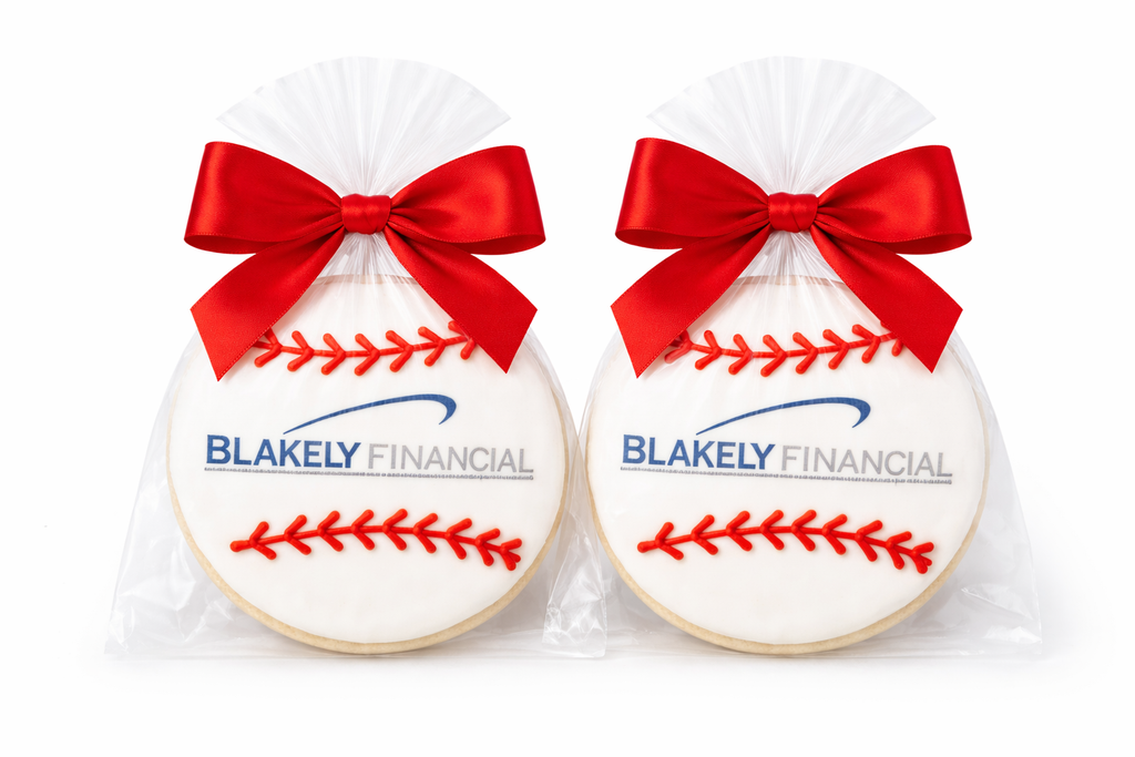 4" Printed Baseball Sugar Cookie-  Single