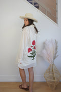 Clove Shirt Dress - Ecru/Red