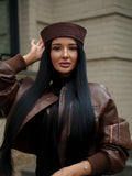Sailor Linen Hat in Chocolate