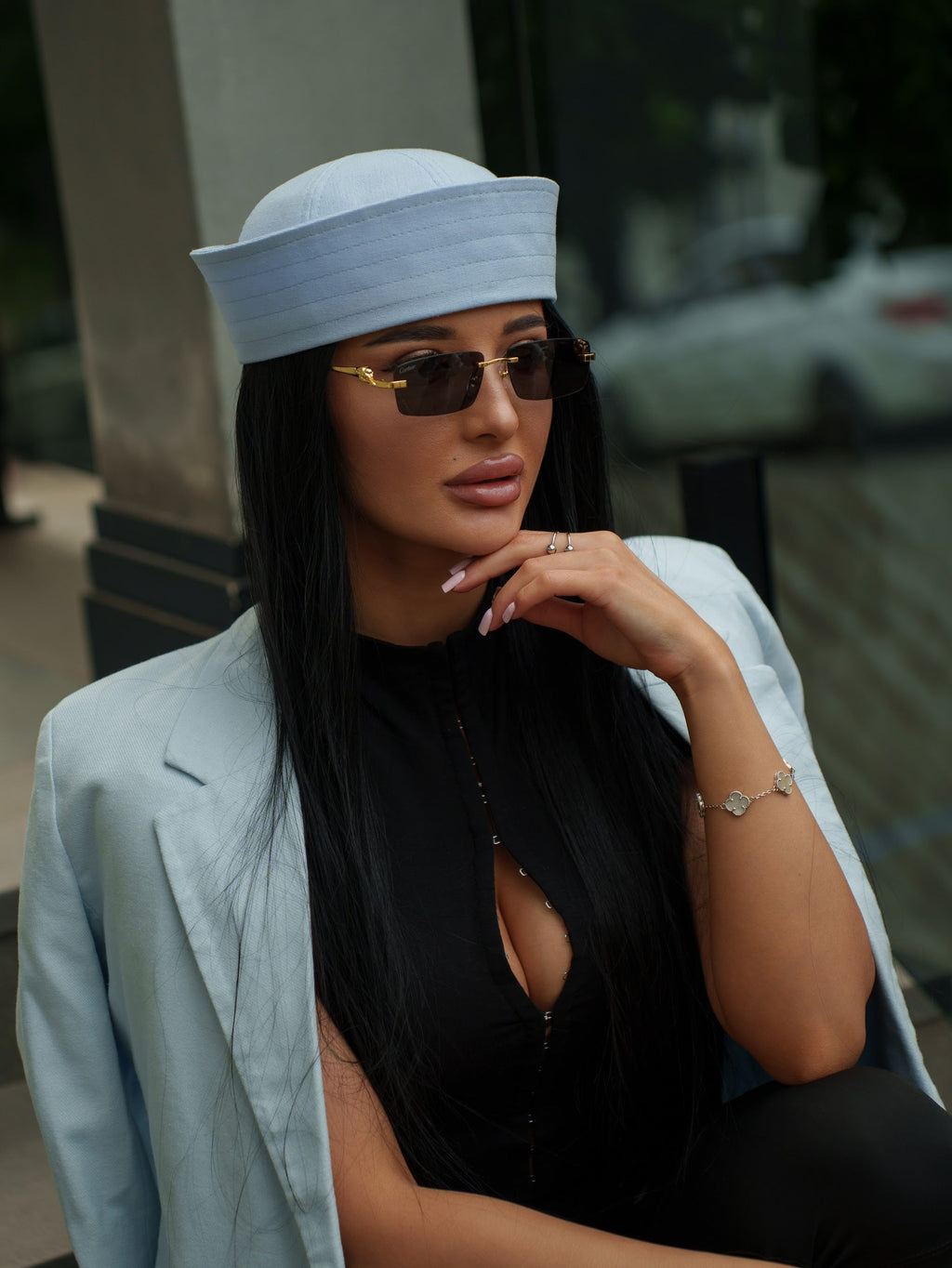 Sailor Linen Hat in Blue