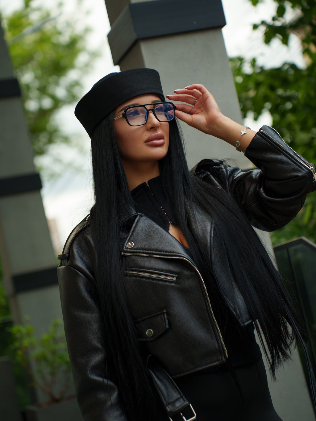 Sailor Cotton Folded Brim Hat in Black