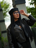 Sailor Cotton Folded Brim Hat in Black