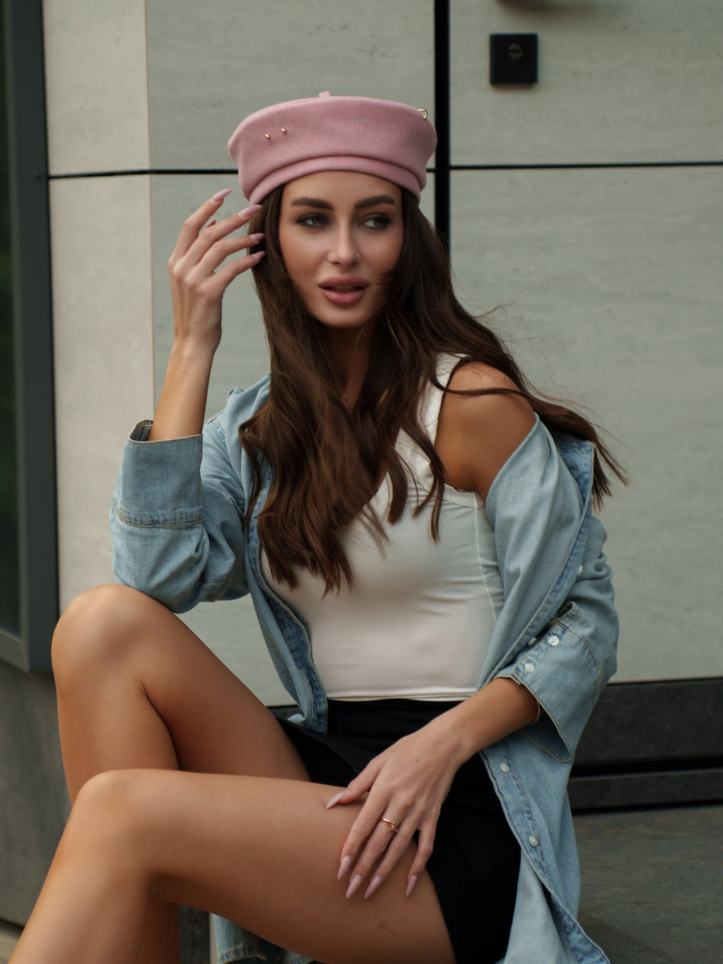 Pierced Paris Hat in Pink