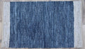 Timbergirl Navy Natural Leather and Jute Handmade Rug