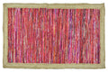Timbergirl Red with Braided Border Handmade Rug