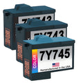 U.S. Remanufactured Ink Cartridges for Dell Series 2 7Y743 2 Black / 7Y745 1 Color 3-Pack