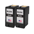 U.S. Remanufactured Ink Cartridges for Dell Series 8 MJ264 Black Twin Pack