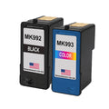 U.S. Remanufactured for Dell Series 9 MK992 Black / MK993 Color Ink Cartridges Combo Pack