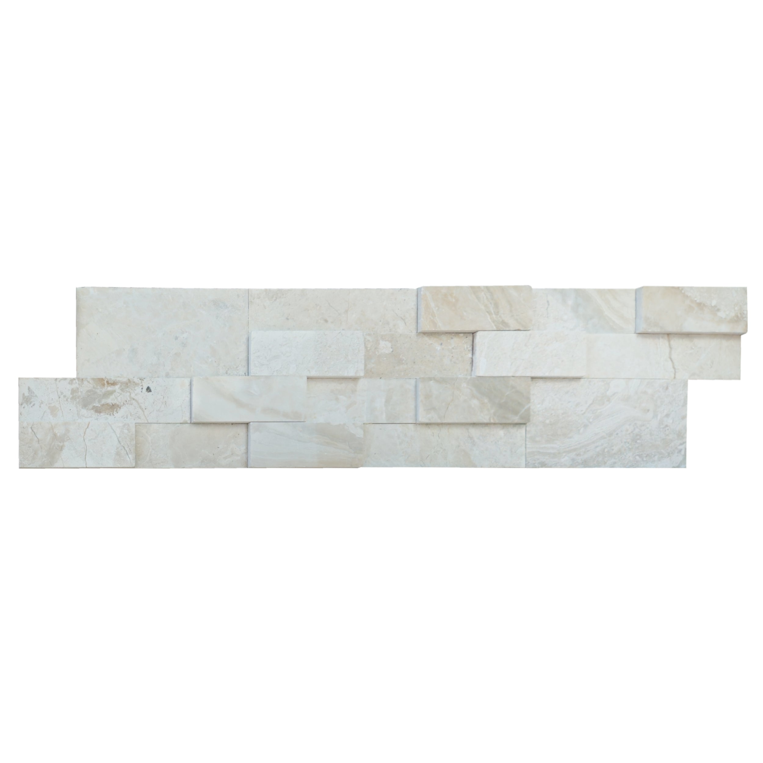 Diana Royal Marble 3D Stacked Stone Ledger Wall Tile 6x24 - Honed