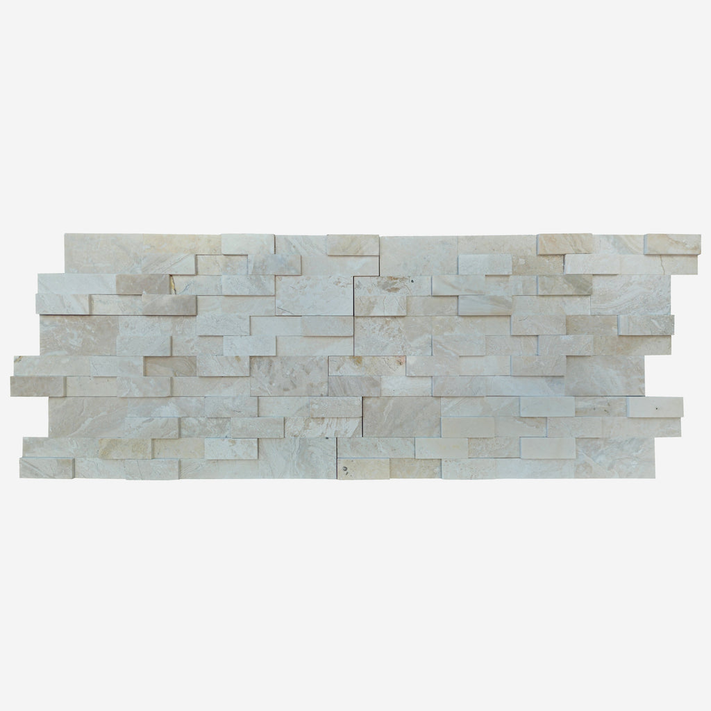 Diana Royal Marble 3D Stacked Stone Ledger Wall Tile 6x24 - Honed