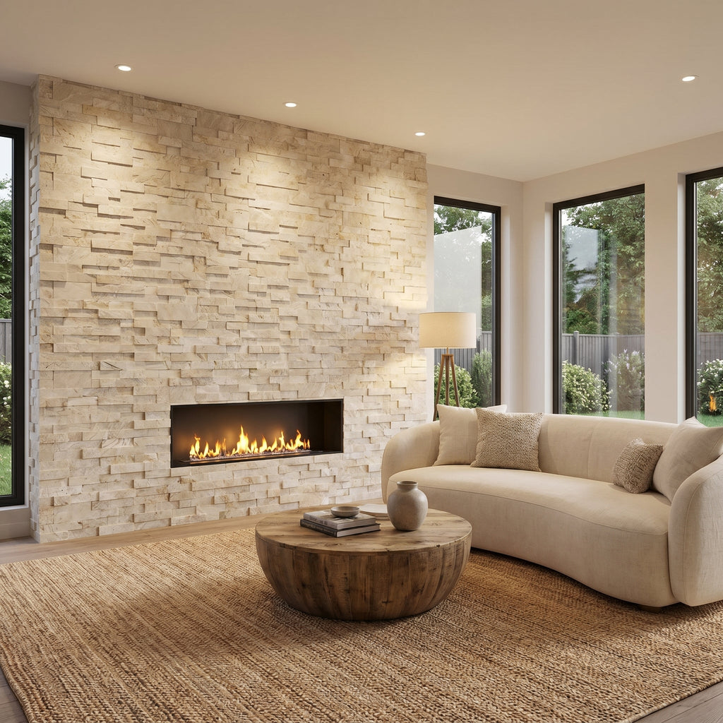 Diana Royal Marble 3D Stacked Stone Ledger Wall Tile 6x24 - Honed