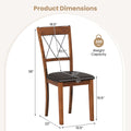 Dining Chair Set of 2 Fabric Upholstered Kitchen Armless Chairs with Rubber Wood Frame-Walnut