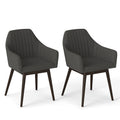 Dining Chairs Set of 2 Upholstered Accent Chairs with Comfy Padded Backrest and Seat