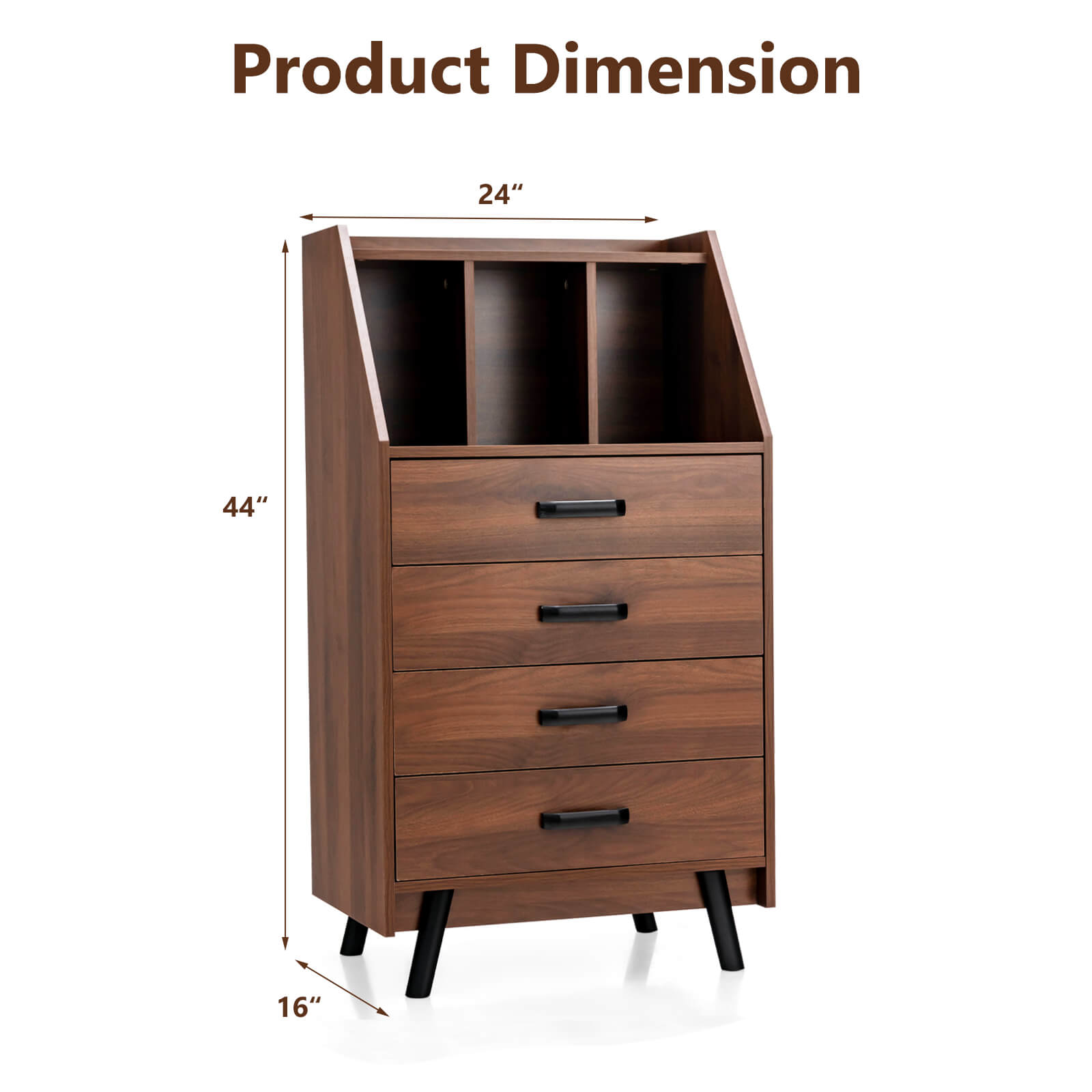 4-Drawer Dresser with 2 Anti-Tipping Kits for Bedroom
