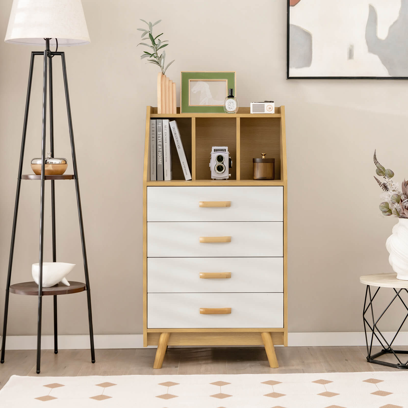 4-Drawer Dresser with 2 Anti-Tipping Kits for Bedroom