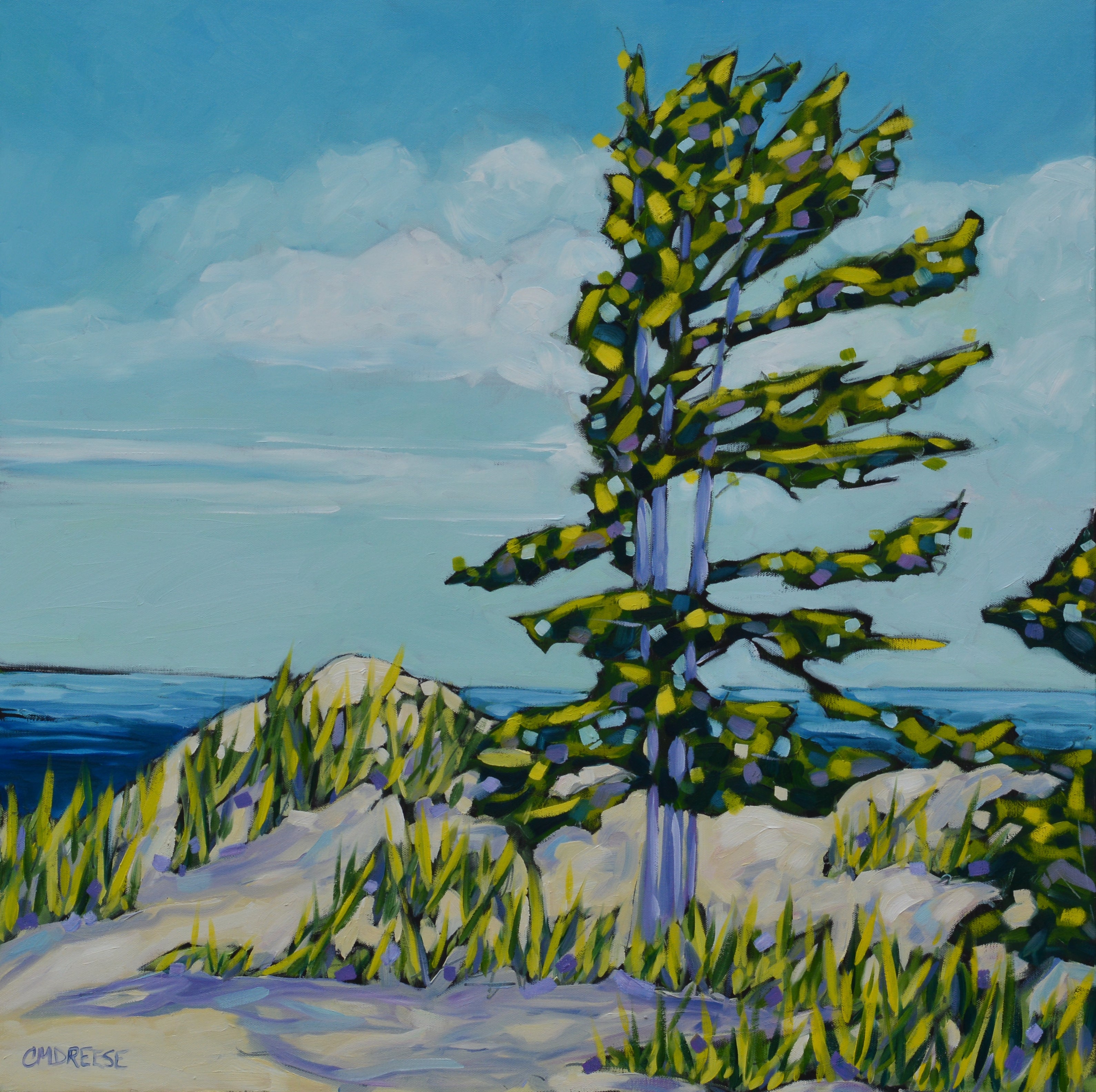 "Peace of Mind is Found at the Lake" Oil Painting on Canvas, Artist Christi Dreese