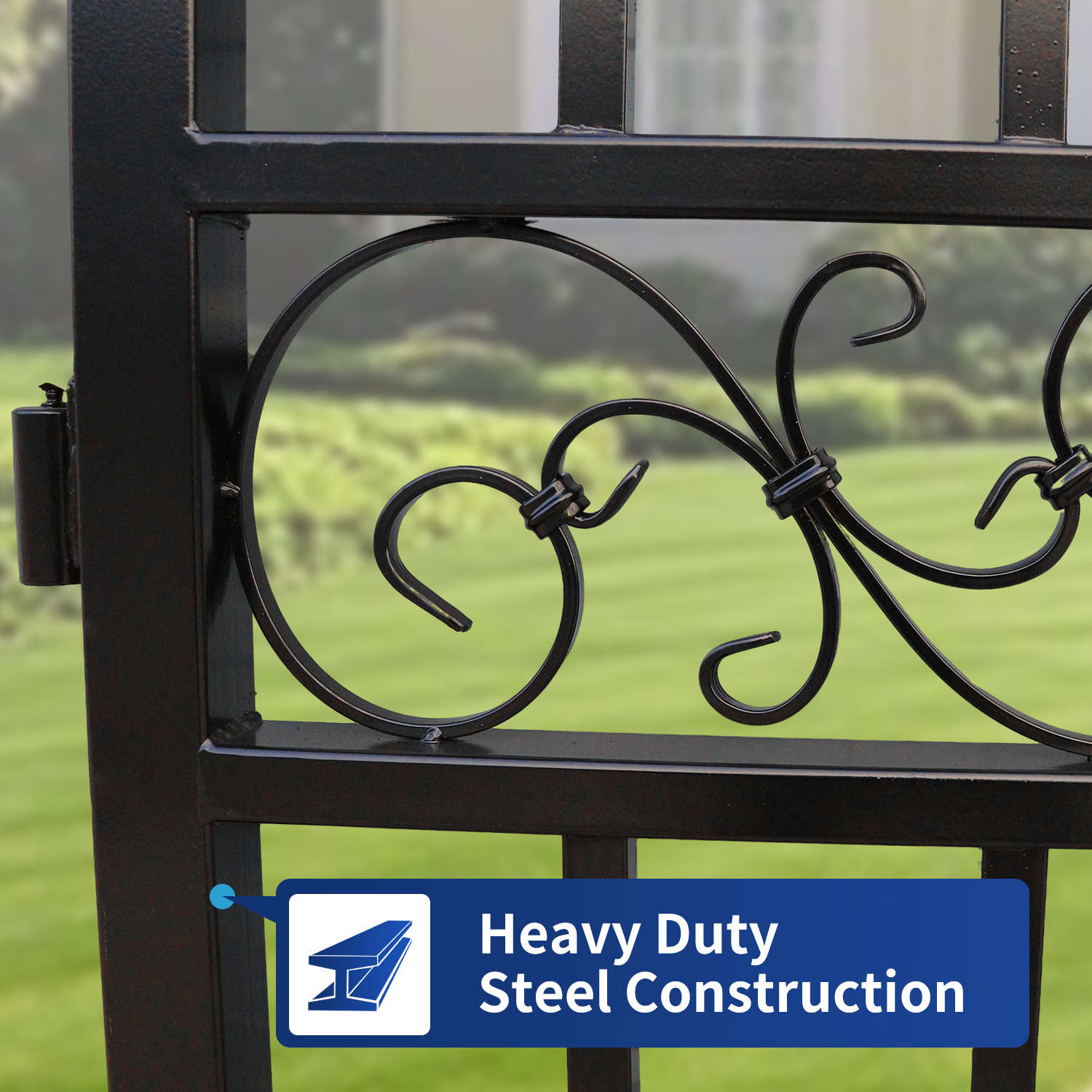 18x8 ft Steel Dual Swing Driveway Gate
