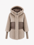 Claire Eco-Fur Bio-Down Fill Jacket in Taupe Grey