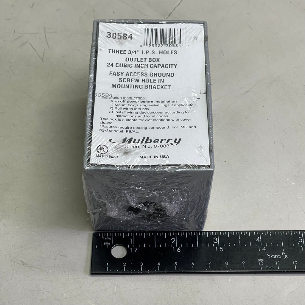 MULBERRY (10 PACK) Electrical Outlet Box, Wet Location Three 3/4" Hubs  Aluminum 30584