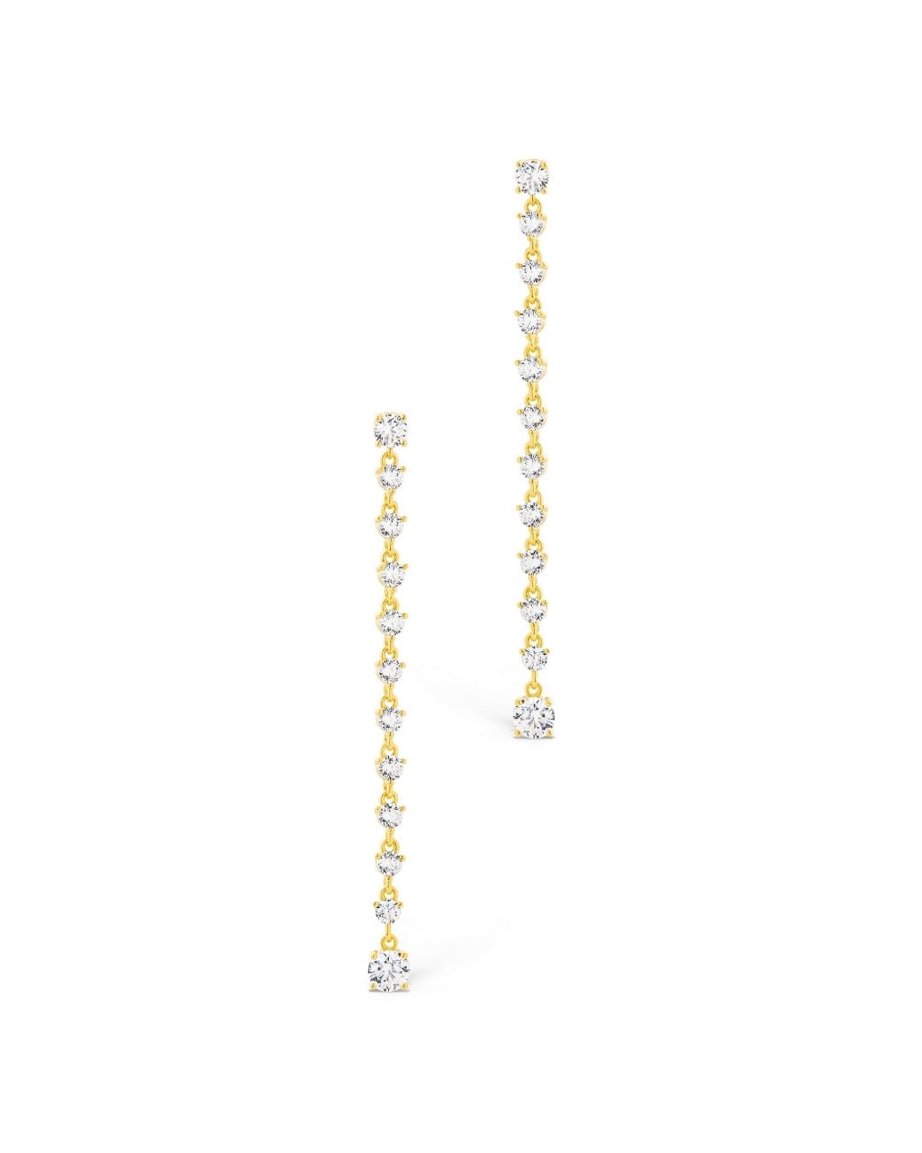 Layken CZ Stationed Stud Earrings