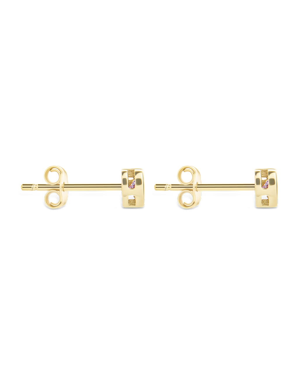 Sterling Silver Bezel Set CZ Heart Studs