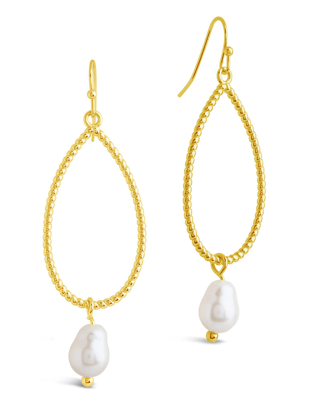 Elyse Pearl & Oval Drop Dangle Earrings
