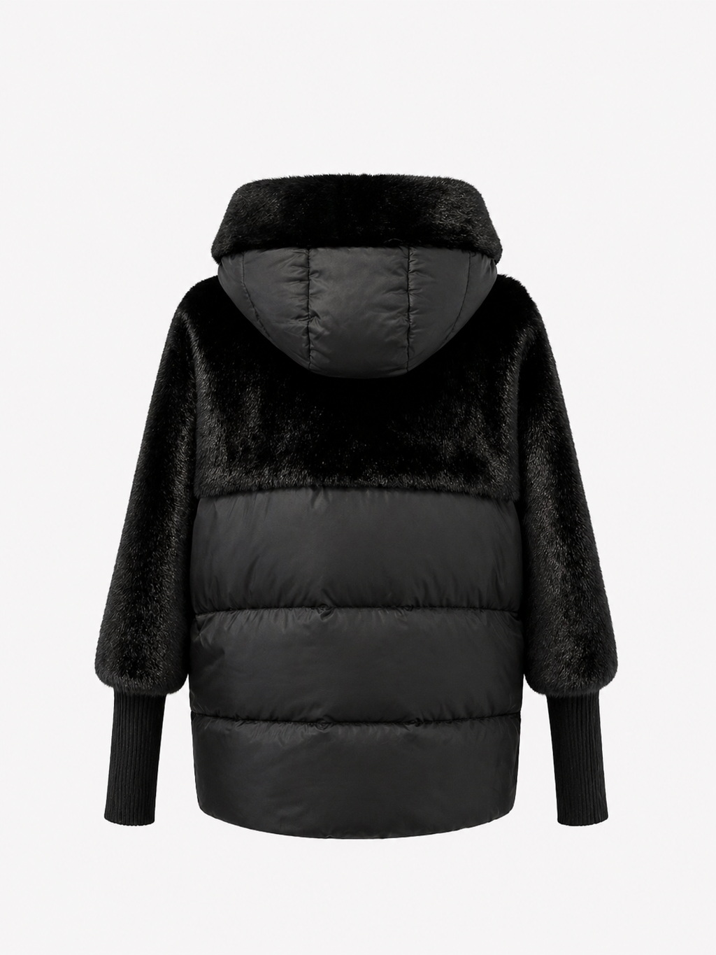 Claire Eco-Fur Bio-Down Fill Jacket in Black