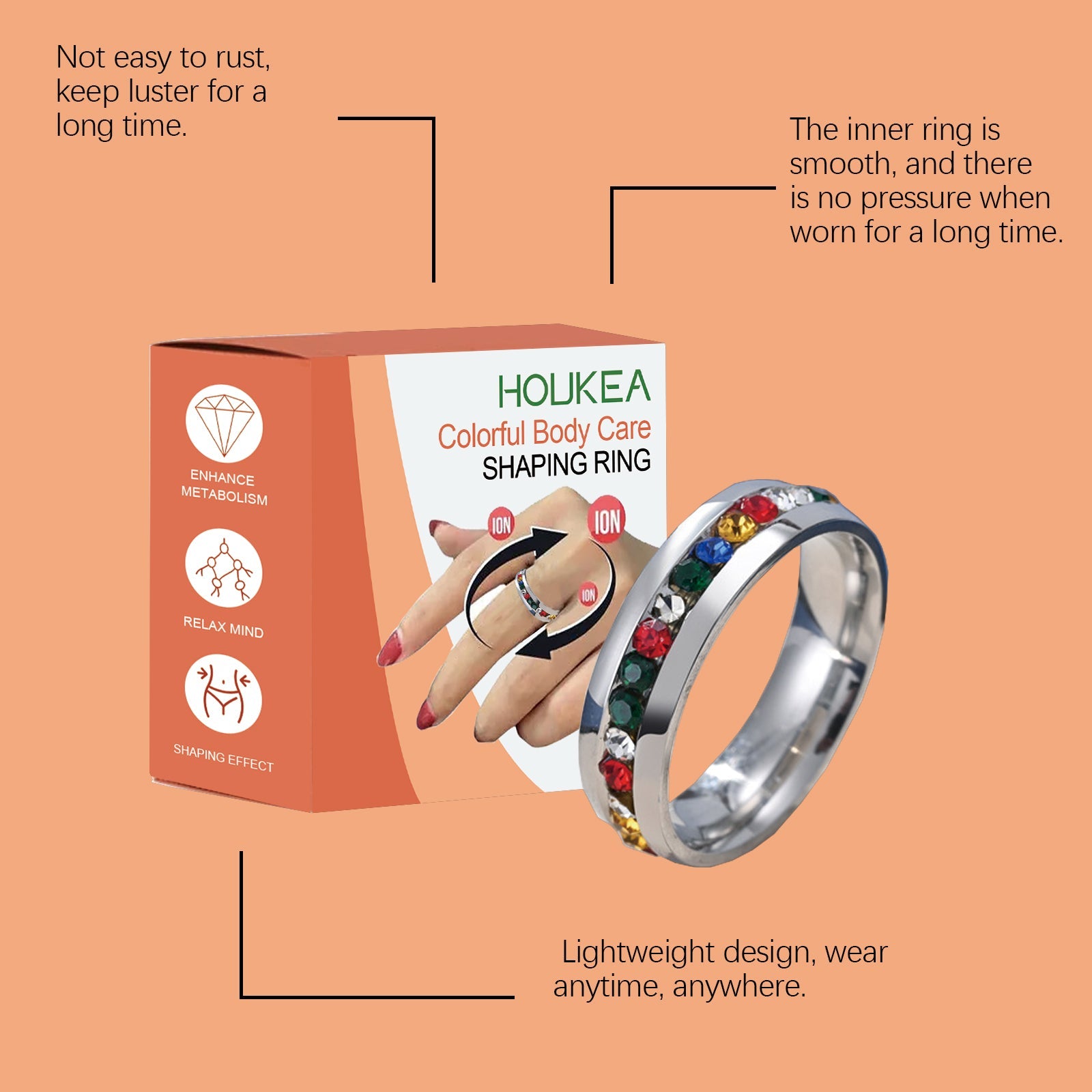 Colored Rings Colored Rings Beautiful Simple Accessories Body Care Daily Fashion Trend Accessories
