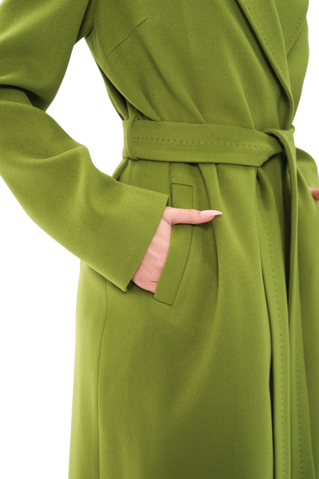 Astoria Classic Wraparound Wool Blend Overcoat in Pistachio
