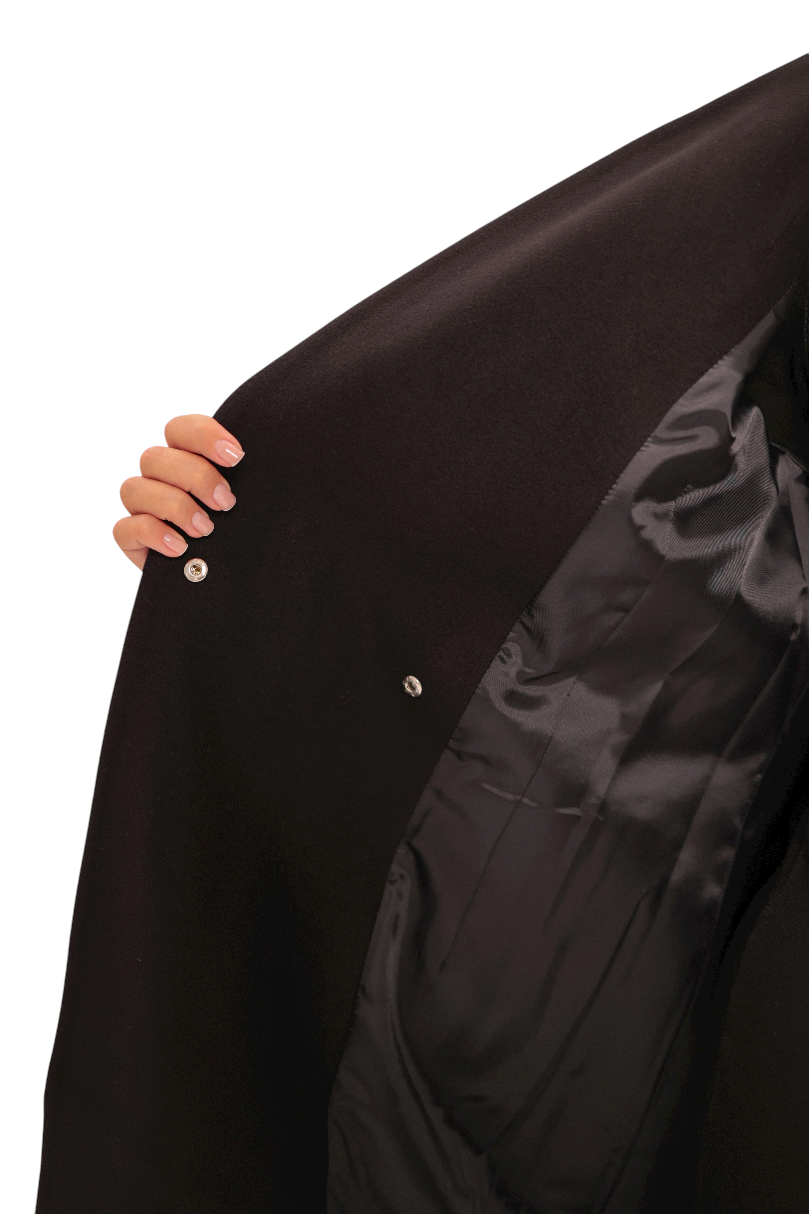 Opéra Midi Cashmere Blend Overcoat in Black