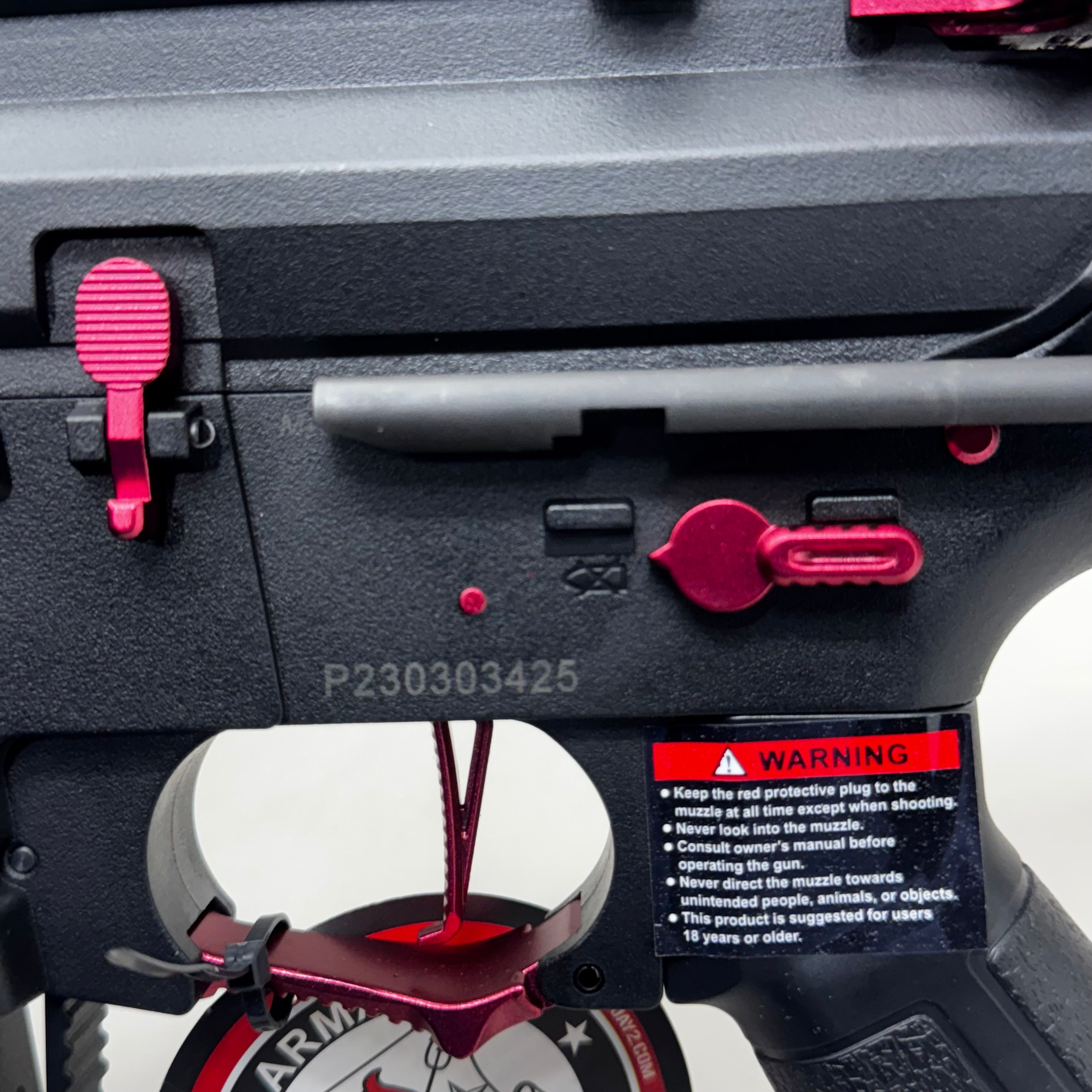 G & G ARMAMENT Airsoft Combat Machine Super Rangers Fire ARP 9 Series Black & Red