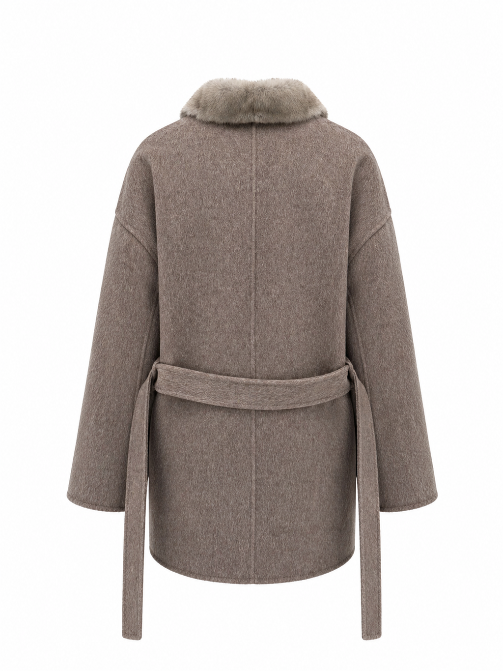 ⇆ Reversible Genuine Mink Fur Virgin Wool Coat