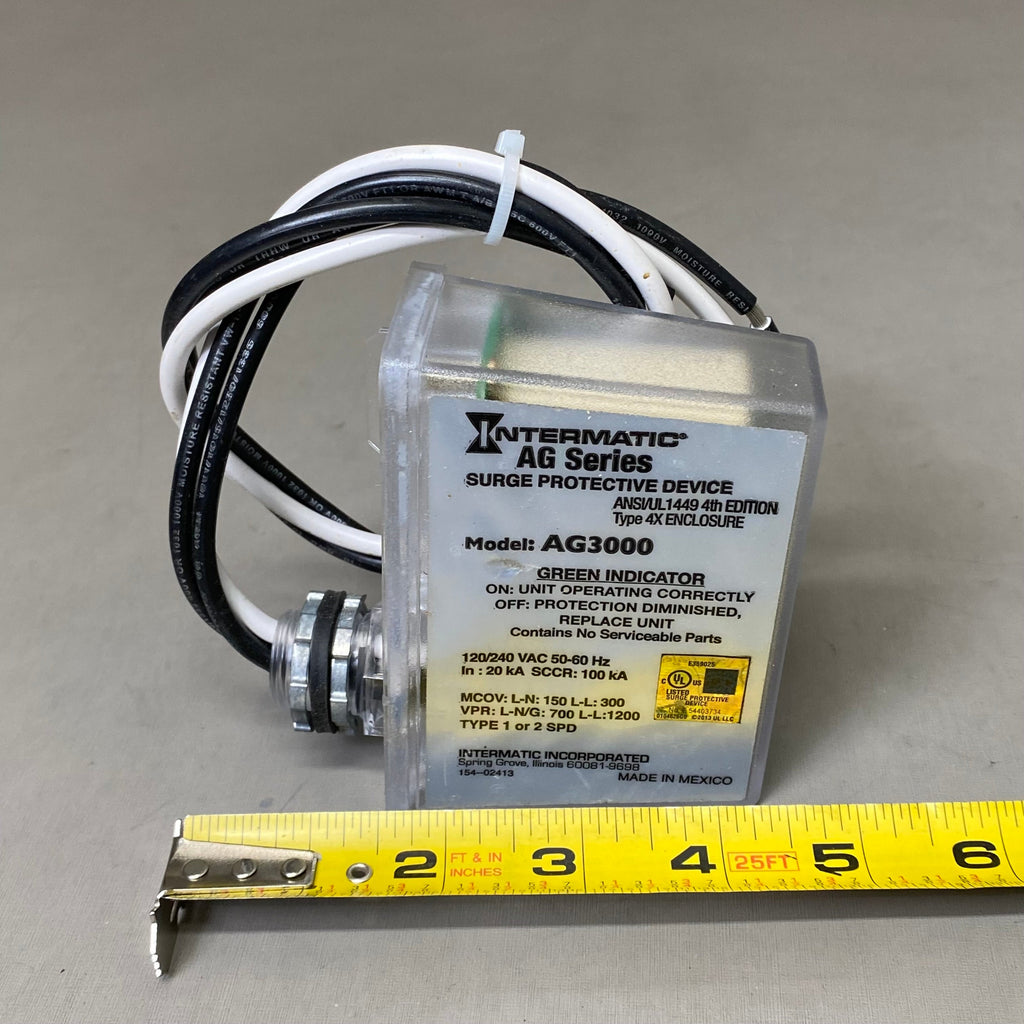 INTERMATIC 1 Phase Types 1 &2 SPD AG Series AC Surge Protector White 415-48999-05