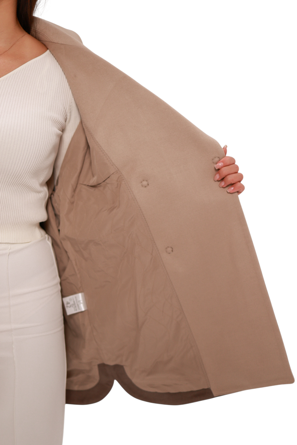 Sandro Cashmere Blend Overcoat in Latte
