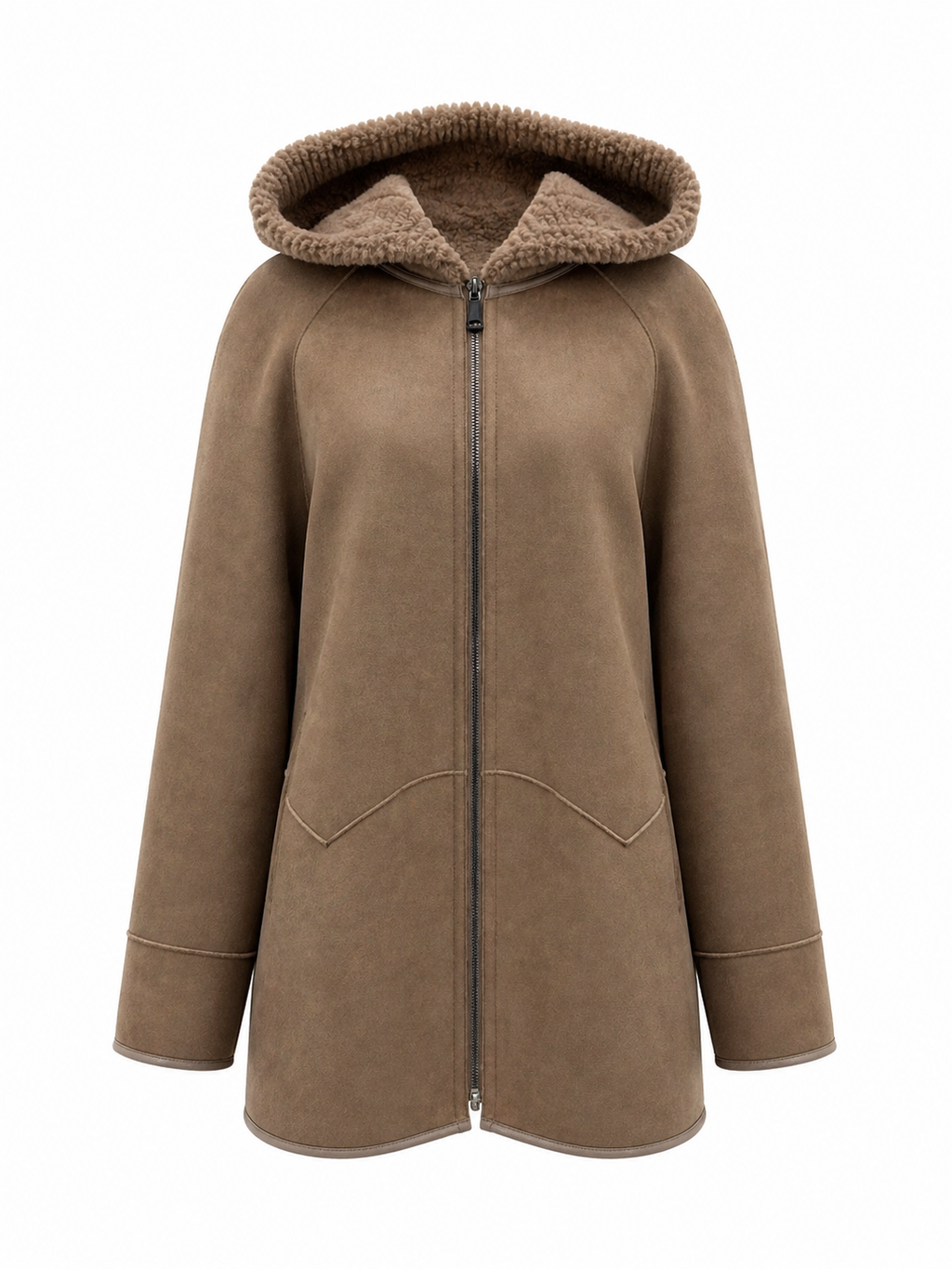 ⇆ Reversible Faux Fur & Suede Coat