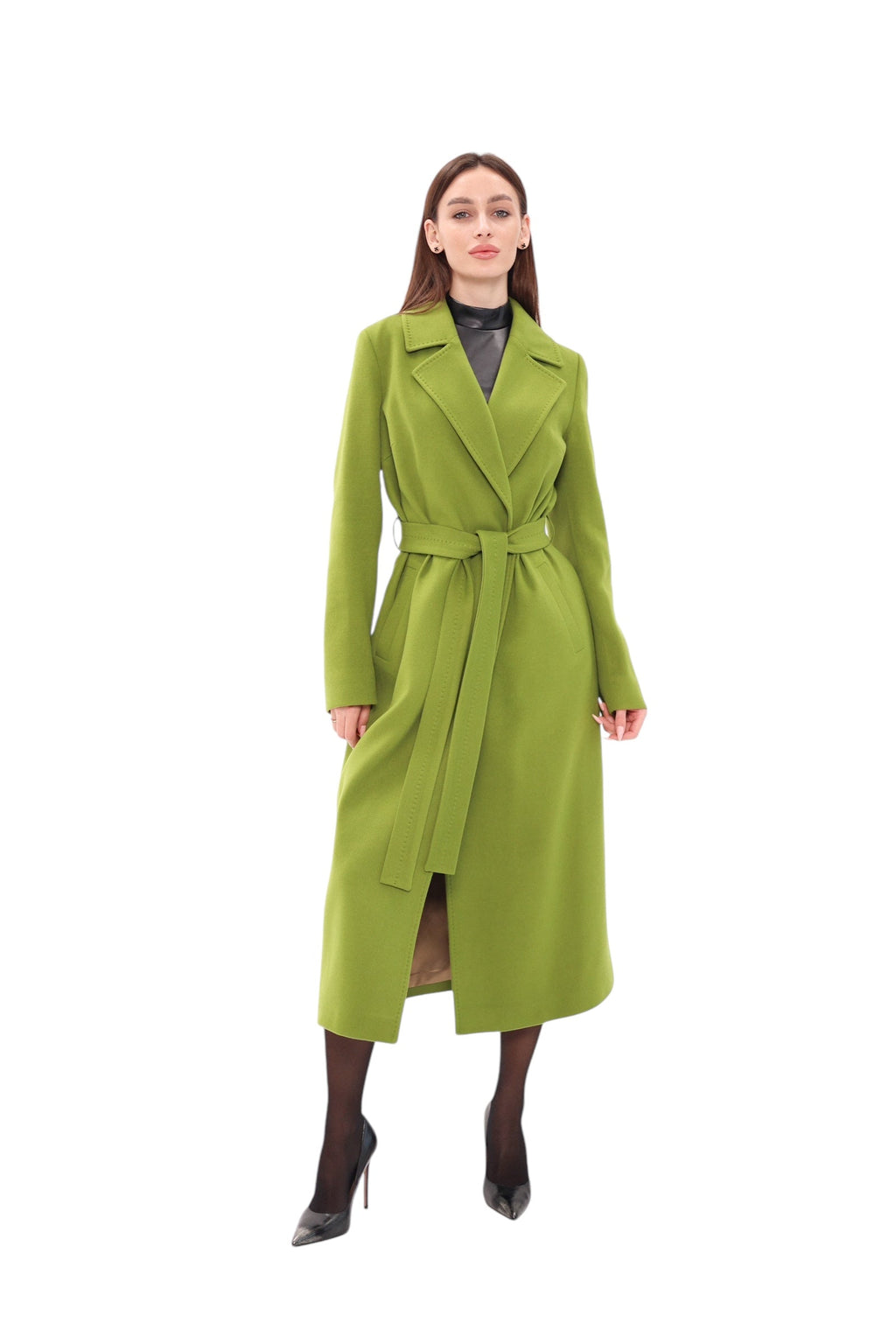 Astoria Classic Wraparound Wool Blend Overcoat in Pistachio