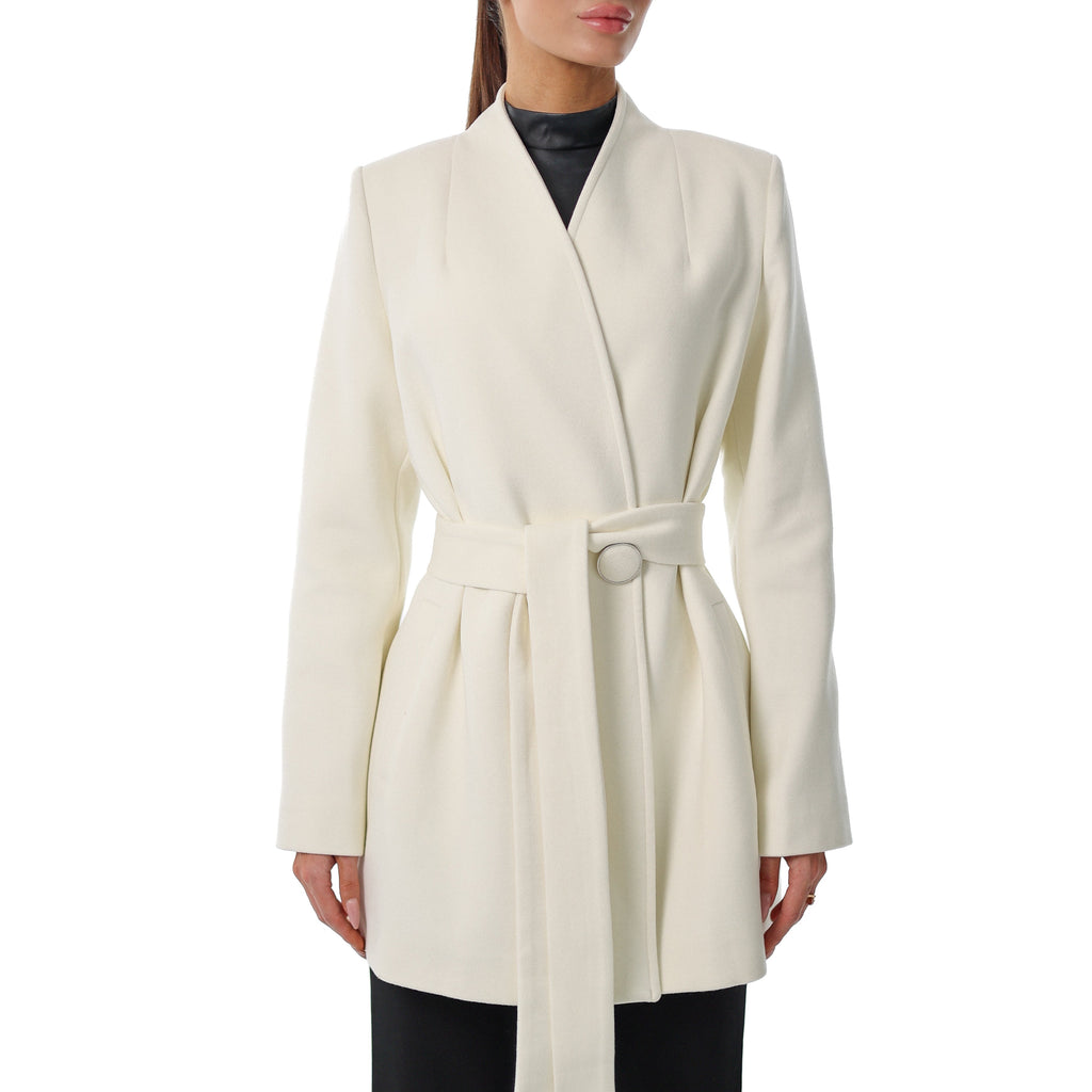 Opéra Cashmere Blend Overcoat in White