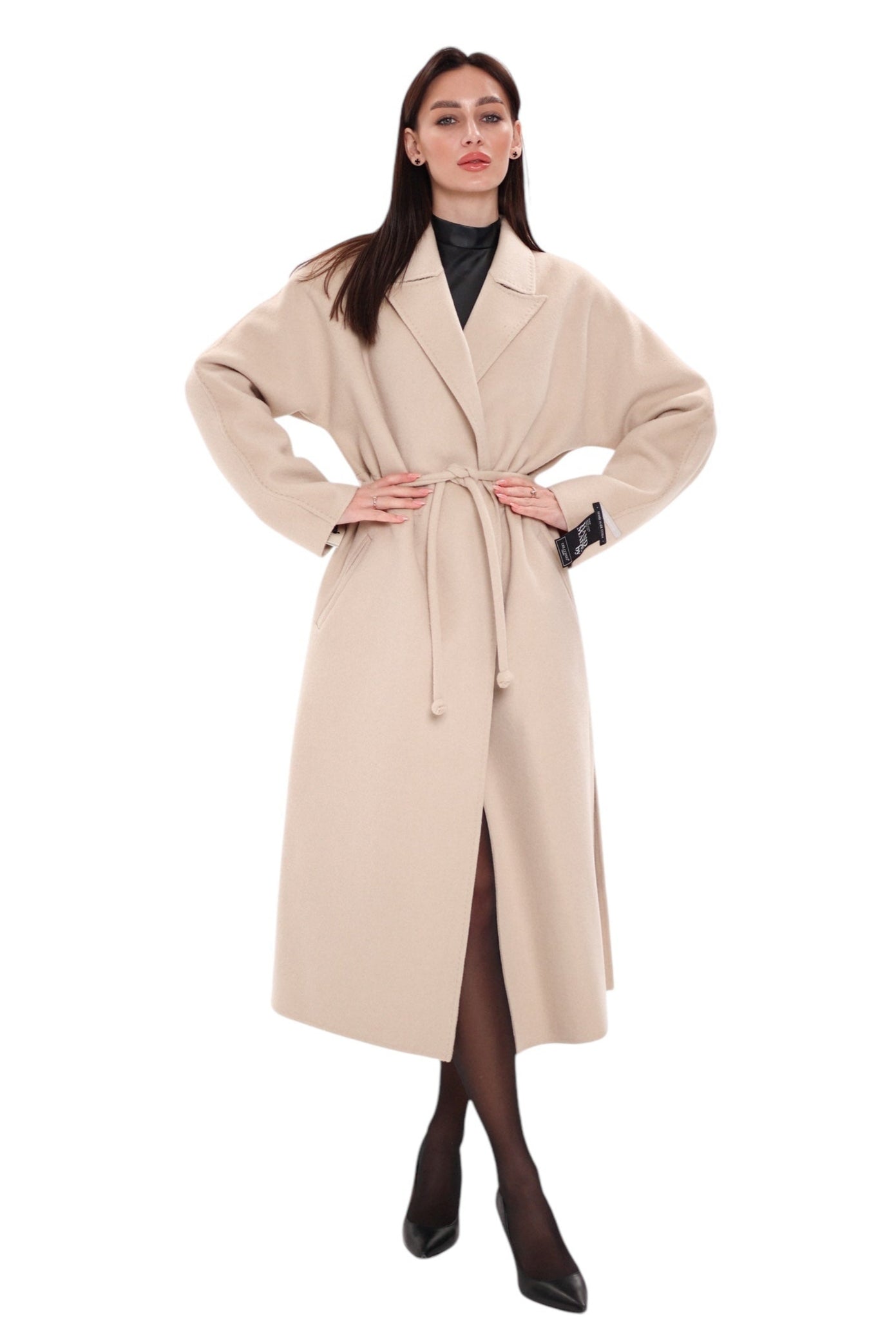 Margaret Premium Lana Wool Cashmere Coat in Royal Crème