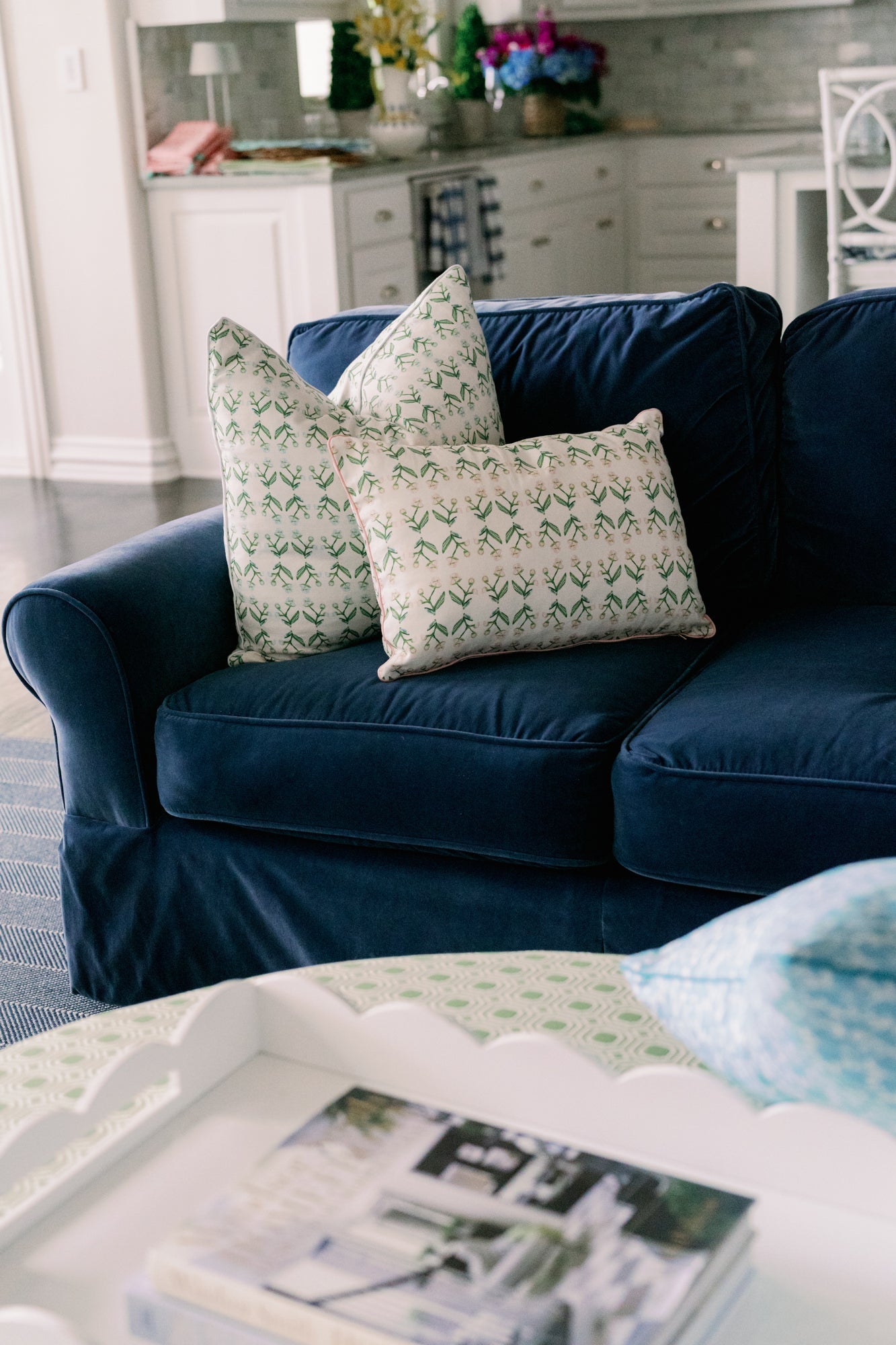 Petite Antonia Throw Pillow (Green & Blue)