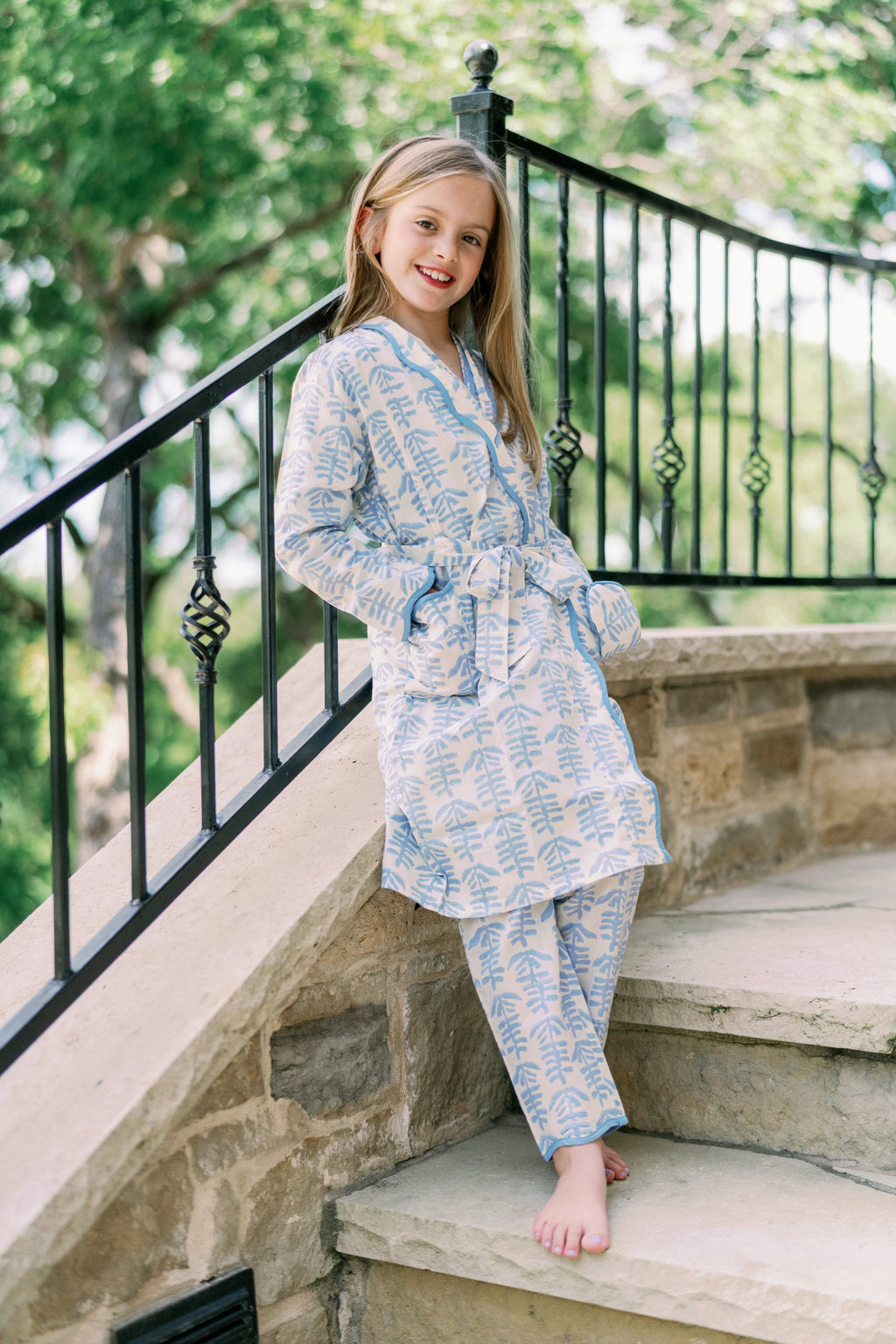 Mini Trellis Robe (Blue)
